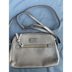 Lodis Charlotte Crossbody Taupe Textured Leather Small Purse